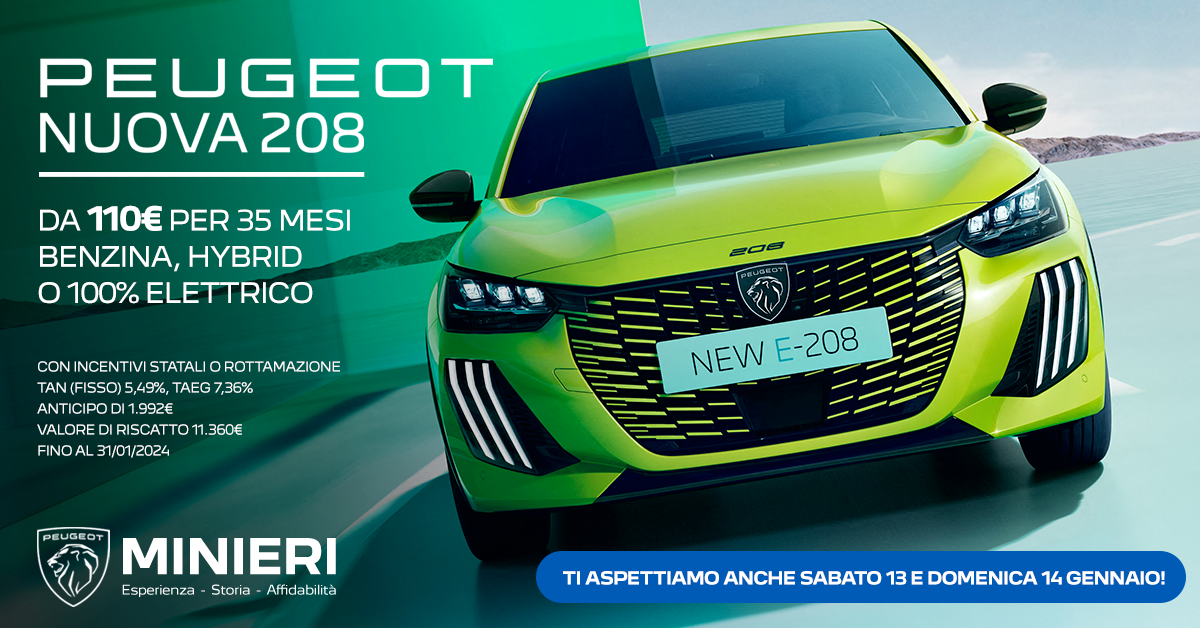 Nuova Peugeot 208: scoprila sabato 13 e domenica 14 gennaio!